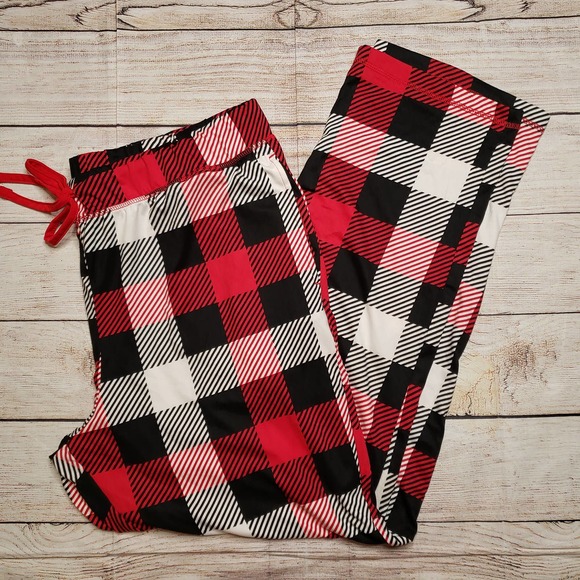 Black and Red Plaid soft Unisex Pajama L - Picture 5 of 7